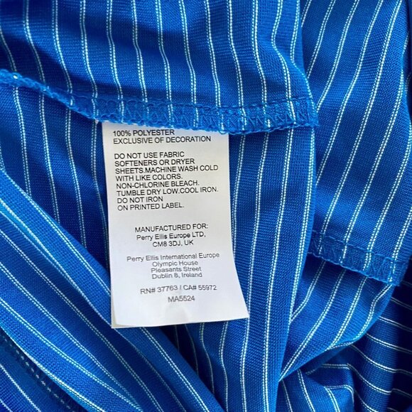 Jack Nicklaus Blue White Striped Short Sleeve Polo Shirt Men's Large NEW - Picture 8 of 9